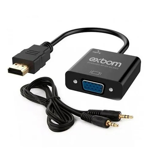 Cabo Adaptador Conversor Hdmi p/ Vga P2 Exbom